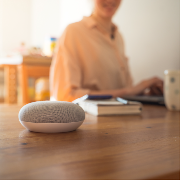 Patient receiving in-home personalized care through and amazon alexa device and ambient intelligence.